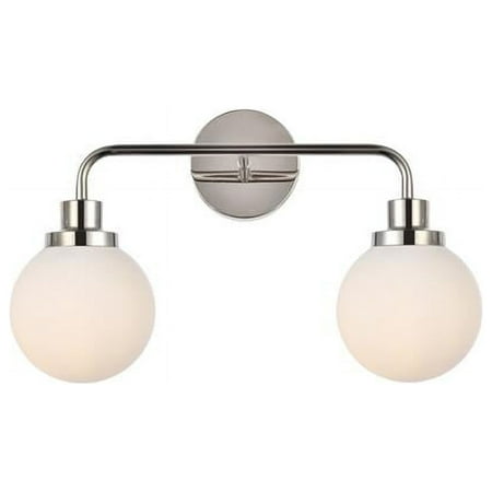 

Hanson 2 Lights Bath Sconce In Polish Nickel with Frosted Shade