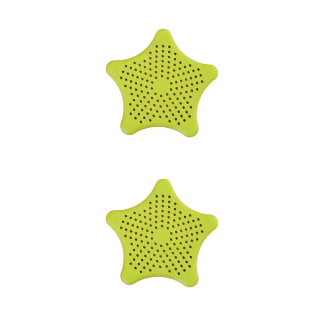 Inteprter Filtro de silicona para fregadero, repuesto portátil en forma de estrella, Flexible, para el hogar, baño, cocina, lavabo, drenaje de Verde 2piezas