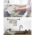 thumbnail image 5 of Spring Botanical Kitchen Dish Towels for Drying Dishes Set of 3, Garden Birds Floral Leaves Gray Plaid Waffle Weave Microfiber Hand Tea Bathroom Towels Quick Dry & Absorbent Towel 12x12, 5 of 7