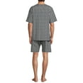 thumbnail image 3 of Hanes Men's and Big Men's Short Sleeve Top and Shorts Woven Pajama Set, Sizes S-5XL, 3 of 5