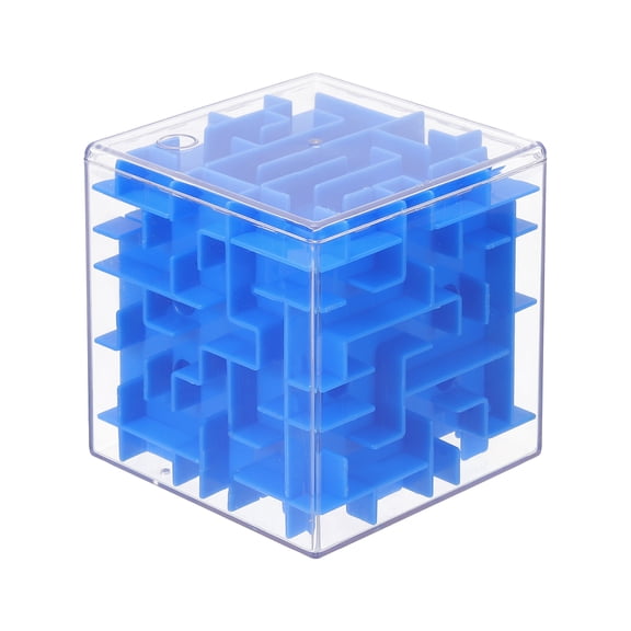 Uxcell Labyrinth Puzzle Box, 1 Pcs Puzzle Cube Funny Labyrinth Game Puzzle Box Mind Teasers Leisure Toys for Adults Birthday Gifts Party Favors, Blue