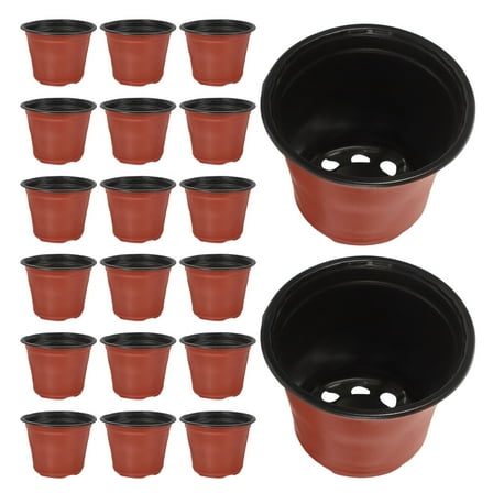 Mobestech 20pcs Plastic Nursery Flower Pots with Drainage Holes for Gardening and Planting Containers