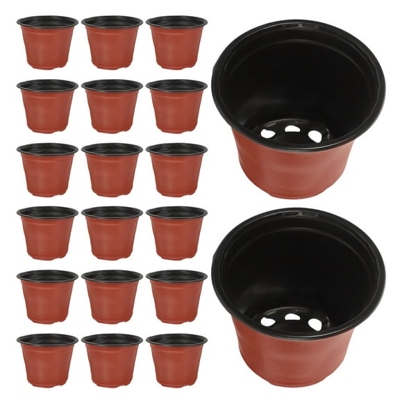 Mobestech 20pcs Plastic Nursery Flower Pots with Drainage Holes for Gardening and Planting Containers