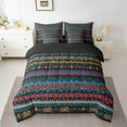 thumbnail image 2 of Bohemian 7 Piece Comforter Set Full Bed In A Bag,Boho Bedding Sets Exotic Tribe Striped Sheet Set With Comforter,Tribal Art Bed Set, 2 of 4
