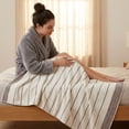 thumbnail image 6 of Unique Bargains Ultra Soft Highly Absorbent Cotton Stripe Bath Towel White 55" x 28", 6 of 6