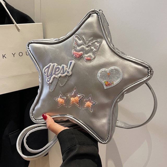 Mochila Con Forma De Estrella Mochila con diseño bonito para mujer, Mini bandolera genial, Bolso informal de piel sintética para mujer