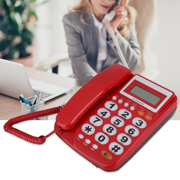 Teléfono con cable con altavoz, teléfono fijo con cable de escritorio, teléfonos con cable para el hogar, teléfono con cable con identificador de llamadas, diseño exquisito