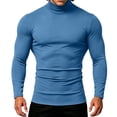 thumbnail image 2 of Hvogkswy Compression Shirt Men, Turtleneck Dry Workout Base Layer Undershirt Thin Stretchy Slim Comfy Long Sleeve Tops, 2 of 6