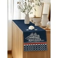 thumbnail image 5 of Table Runner 90 Inches Long for Kitchen Dining, Navy Blue Coastal Dresser Scarf Farmhouse, Dining Table Decorations for Wedding/Parties, Nautical Ocean Sea Abstract Art 13 x 90 In, 5 of 8