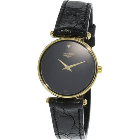 Longines Swiss Watches - Longines Men's L41352571 Gold Leather Swiss Quartz Dress Watch
