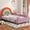 1: Rainbow + Guardrail, variant on Harper & Bright Designs Rainbow Daybed Twin Upholstered with guardrail, Cute Colorful Low Platform Bed Frame Princess Bed for Boys & Girls Bedroom, Colorful