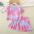 thumbnail image 4 of 2-10Y Toddler Little Girls 3 Piece Outfits Tie Dye Tee Crop Tops and Skirt with Underdress Shorts, 4 of 8