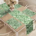 thumbnail image 2 of Ambesonne Tropical Table Runner & Placemats, Exotic Ornamental Palm, Placemat 4 pcs + Runner 16"x72", Green Pale Green, 2 of 2