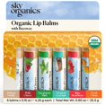 thumbnail image 1 of Bálsamo labial Sky Organics, cera de abejas orgánica, paquete de 6 sabores variados, 1 of 6