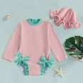 thumbnail image 2 of Gubotare Swimsuit Girls' Standard and Toddler Long Sleeve Rash Guard One Piece Swimsuit Size 6-12 Months (Pink,6-12 Months), 2 of 6