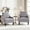 Grey, variant on Mid Century Modern Upholstered Accent Chair with Armrests and Side Pocket, Chenille Fabric, Solid Wood Legs, Comfy Reading Seat for Living Room, Bedroom, Beige