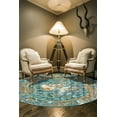 thumbnail image 2 of Arsene Distressed Medallion Rug, Capri Blue/Golden, 8ft-9in x 8ft-9in Round, 2 of 7