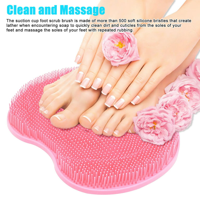 Shower Foot & Back Scrubber, Massage Pad, Wall Mounted Back Scrubber,  Silicone Bath Massage Cushion Brush with Suction Cups, Bathroom Wash Foot  Mat Exfoliating Dead Skin Foot Brush 