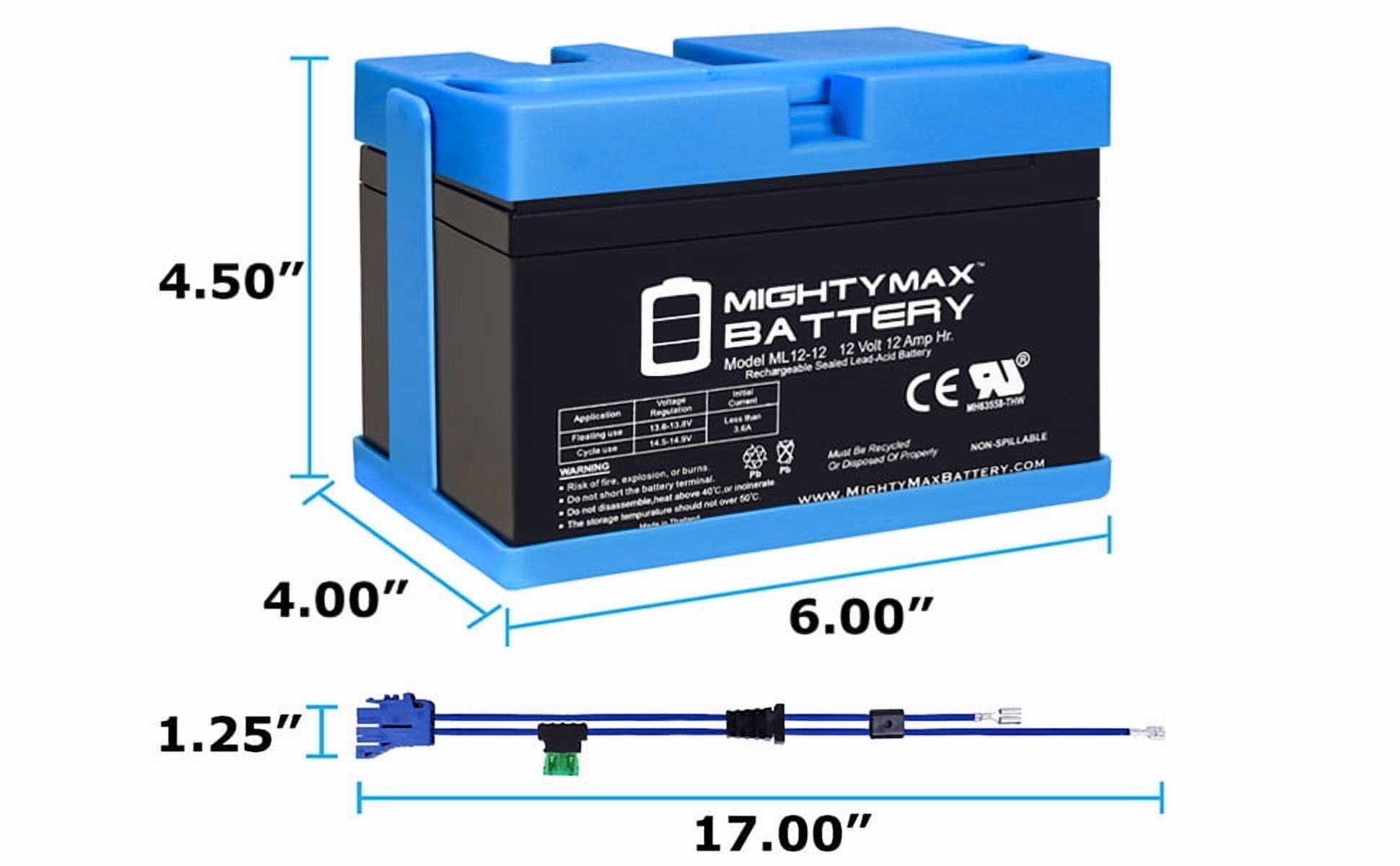 12V 12AH Replacement Battery Compatible with Peg Perego John-Deere Gator XUV Polaris Slingshot Polaris RZR 900 Gaucho Rock'in Children Ride On Car