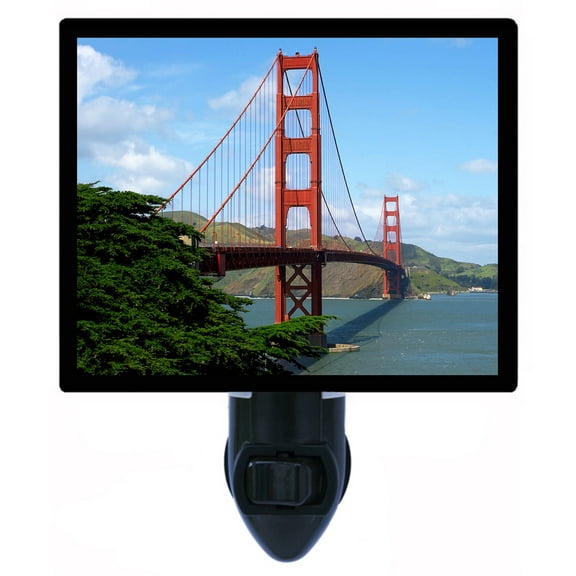 Night Light - Night Light Plus Extra Free Switchable Insert. 4 Watt Bulb, E12 Base. Golden Gate Bridge.