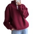 thumbnail image 2 of Sudaderas para Mujer, Sudaderas con Media Cremallera y Sudaderas con Cremallera de un Cuarto. Conjuntos de Moda de Otoño 2025. Vino Tinto (Espeso) S, 2 of 10