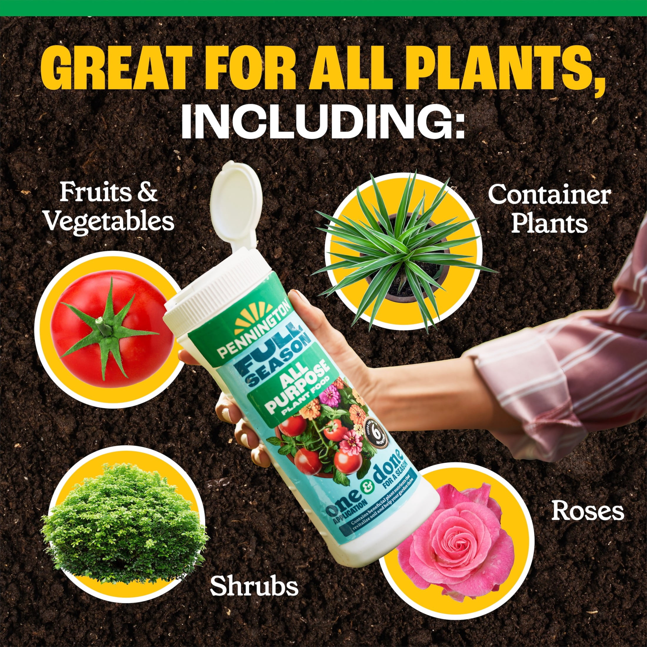 Pennington Full Season All Purpose Plant Food, 10-10-10 Fertilizer, 2lb.