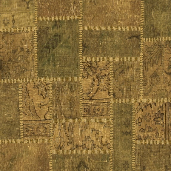 Ahgly Company Indoor Square Patchwork Brown Transitional Area Rugs, 4' Square