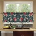 thumbnail image 4 of Yayeee Kitchen Curtains Tier Set of 2 Light Filtering 57"x24" Over Sink Window Panels, Green Christmas Candy Canes, 4 of 7