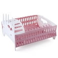 thumbnail image 1 of facefd Collapsible Dish Drain Rack Multifunctional Organizer Kitchen Plate Cup Dish Drying Rack pink, 1 of 6