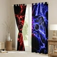 thumbnail image 3 of Feelyou Boys Game Console Black Out Curtains, Futuristic Red Blue Lightning Curtains Pack of 2 (42x63 Each), Gamepad Player Bedroom Curtains, Window Curtains Room Decor, 3 of 6