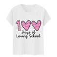 thumbnail image 4 of Delayuji 100 Days of School Shirt Women Teacher Tshirts Happy 100Th Days Shirt Celebration Appreciation White Xxl Polyester,Spandex Short Sleeve Shirts for Women, 4 of 5