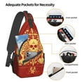 thumbnail image 4 of ZNDUO Sling Bag, Men Shoulder Backpack Small Cross Body Chest Sling Backpack-Ace Mystery Skull Red Print Pattern, 4 of 8