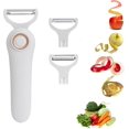 thumbnail image 1 of 5 In 1 Blade Electric Peeler, Handheld Electric Vegetable Peeler, Cordless 3 Blade Electrics Peeler, For Potato, Carrots, Fruits Vegetable Peeler, Suitable for Home Use, 1 of 6