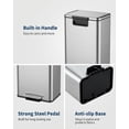 thumbnail image 5 of 13 Gallon Stainless Steel Trash Can, Rectangular Kitchen Garbage Can with Quiet Soft-Close Lid & Removable Inner Bucket, Commercial Step Trash Bin  Ideal for Home, Office, Bathroom, 5 of 7