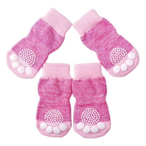 GASTROPOD 4 Pcs Anti-Slip Pet Dog Cat Socks/Paw Protector/Traction Control for Indoor Wear, Knitted Pet Dog Cat Socks Rubber Reinforcement