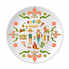 Sling Fire Cactus Guitar Festival Illustration Flower Ceramics Plate Tableware Dinner Dish