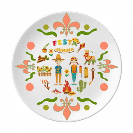 

Sling Fire Cactus Guitar Festival Illustration Flower Ceramics Plate Tableware Dinner Dish