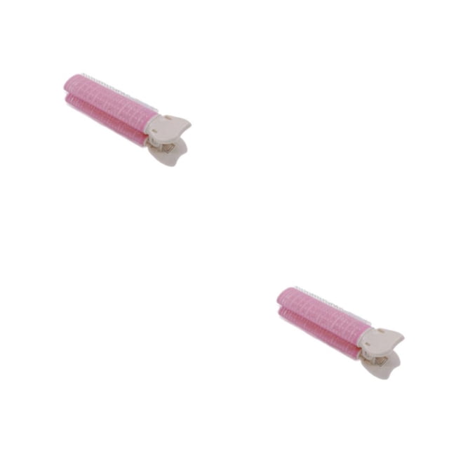 Sonducket Pinza de pelo para mujer, reemplazo portátil, estilo Simple, Manual, peluquería, rizador de mujer, abrazadera de rodillo rosa Rosa 2piezas