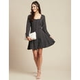 thumbnail image 4 of Moomaya Womens Long Sleeves Dress, Square Neck Short Length Casual Mini Dress, 4 of 8