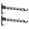 thumbnail image 1 of Soporte para perchas de tela plegable de 2 piezas, estante para secar ropa montado en la pared de aleación de aluminio para balcón gris, 1 of 6