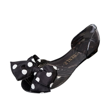 

nsendm Slide Sandals for Women Flat Rhinestones Open Toe Dot Women s Bowknot Shoes Beach Arch Fit Sandals for Women Black 8