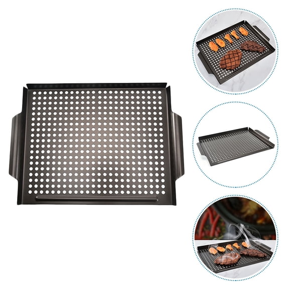 FESTFENDS 1Pcs Barbecue Grill Plate Carbon Steel Griddle For Family Gathering