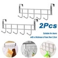 thumbnail image 1 of 2Pcs 5 Hooks Clothes Storage Over Door Hanger Towel Hanging Rack No-Punching, 1 of 10