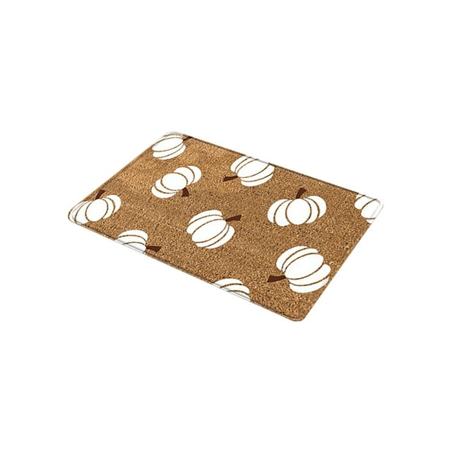 Polyester Door Mat Portable Rectangular Halloween Doormat Home Household Bedroom Thanksgiving Pumpkin Pattern Household Bathroom Floor Rug Doormat Type 2