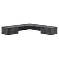 thumbnail image 2 of Modway Render Wall Mount Corner Modern Wood Office Desk in Charcoal, 2 of 9