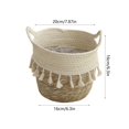 thumbnail image 2 of Natural Grass-Woven Storage Basket, Handmade Oval Organizer for Blankets or Towels, 2 of 6