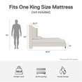 thumbnail image 6 of Pemberly Row Upholstered Platform Bed Frame - King in Textured Ivory Canvas, 6 of 14