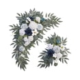 thumbnail image 2 of Arco de boda con flores, flores de seda, arreglo floral, guirnalda floral artificial Blanco Azul, 2 of 9