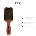 thumbnail image 2 of Evo Conrad Natural Bristle Paddle Brush – Professional Hair Detangling & Styling Tool, 2 of 6