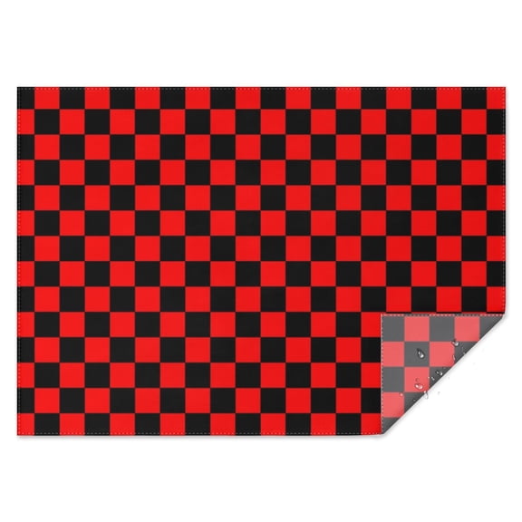 Red and Black Checkered Pattern Rectangle Tablecloth 60"x84",Waterproof Polyester Rectangle Table Cloth, Wipeable Spillproof Polyester Tablecloth for Dining, Camping, Indoor and Outdoor